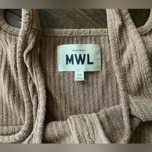 Madewell Ribbed Crop Tops tan XS white S - Picture 6 of 10